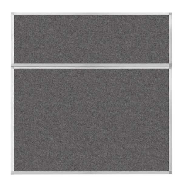 Hush Panel Configurable Cubicle Partition 6' x 6' Charcoal Gray Fabric